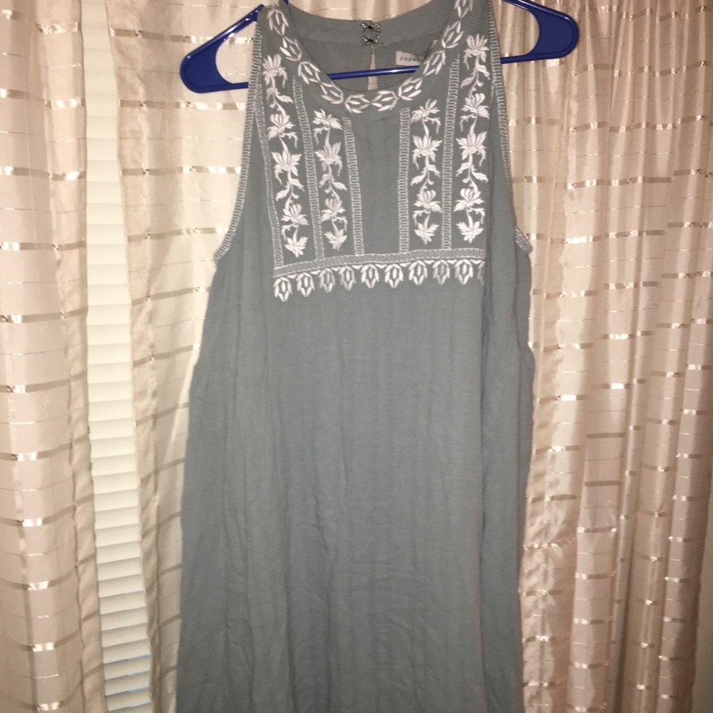 NWT Baby Blue Embroidered Babydoll Dress